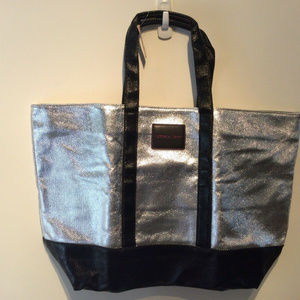 Victorias Secret Metallic Silver Weekend Tote Bag